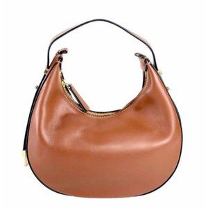 Ivan Troy Women's Mia Brown Italian Strapps Leather Shoulder Bag